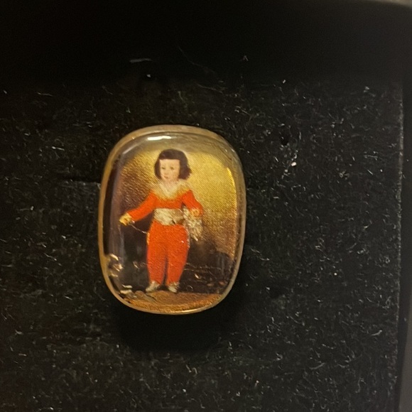 Vintage cuff links Goya image of Manuel Osiris Austria gold tone set of two - Picture 7 of 9